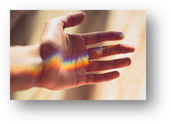 Hand, Rainbow, Light, Palm, Touch